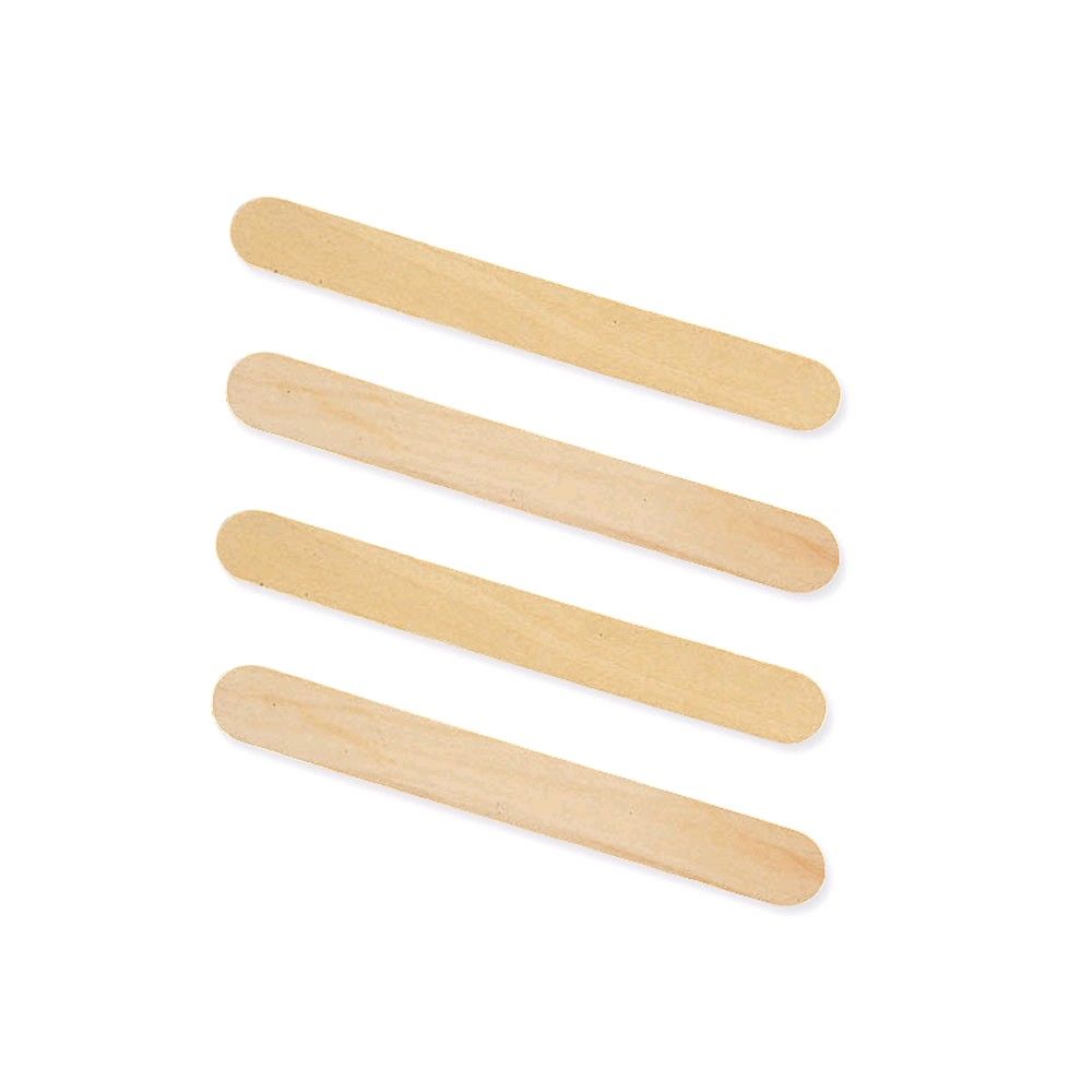 Mundspatel aus gewachstem Holz, 150 mm lang (4 Stück)