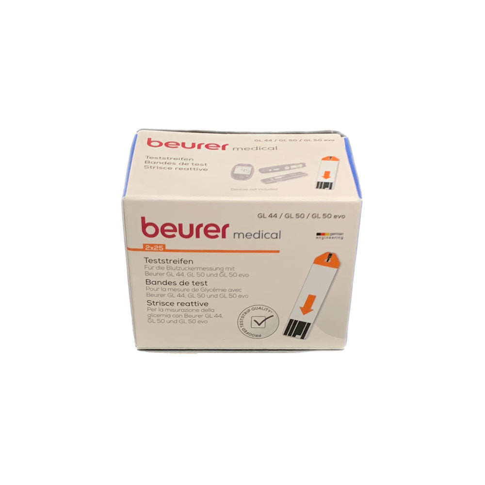 Blutzuckerteststreifen-Box Beurer medical mit Teststreifen-Anleitung, für GL 44/GL 50 evo
