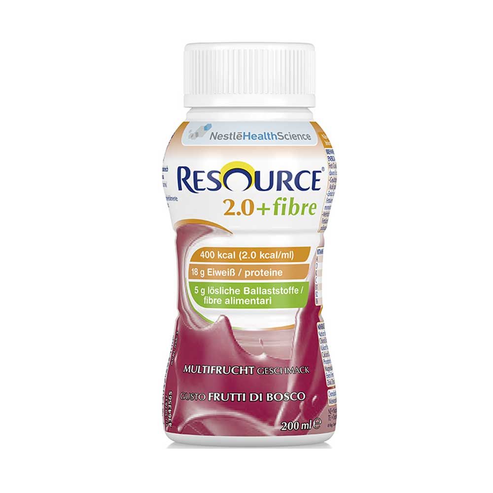 Nestle Resource 2.0 plus Fibre Trinknahrung, Multifrucht, 200 ml