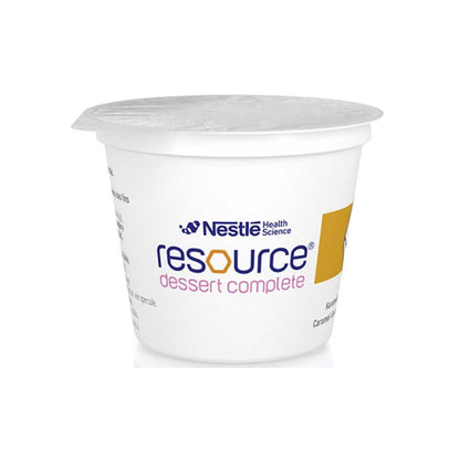 Nestle Resource® Dessert Complete Becher mit gelbem Etikettbereich