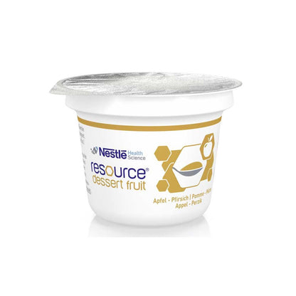 Nestle Resource® Dessert-Fruchtbecher mit Aufdruck Apfel-Pfirsich, Folienverschluss