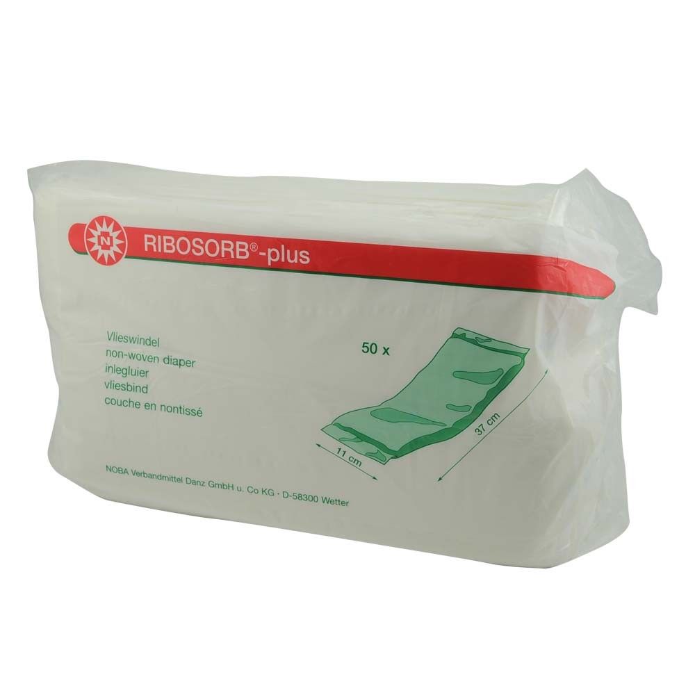 Noba Vlieswindel RIBOSORB® plus, Packung mit Saugdiagramm, 50 Stück