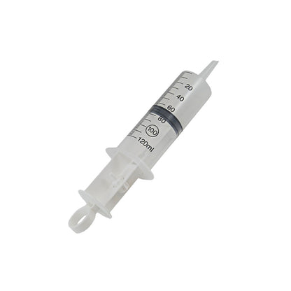 Sterile Wund-/Blasenspritze mit schrägem Ansatz, Skala bis 120 ml, durchsichtiger Zylinder