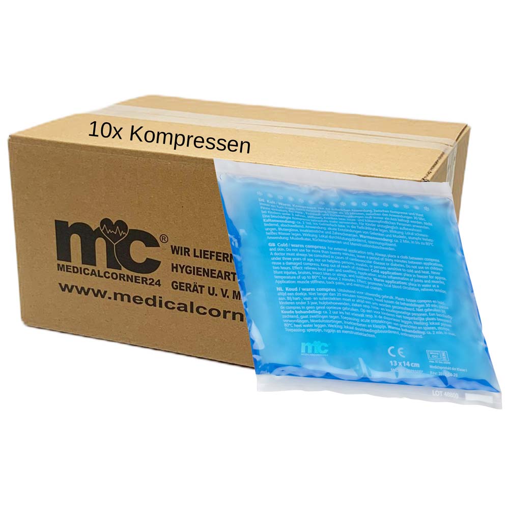 Wärme-Gel-Kompressen im Karton, 10 Stück, ca. 13×14 cm, mikrowellengeeignet