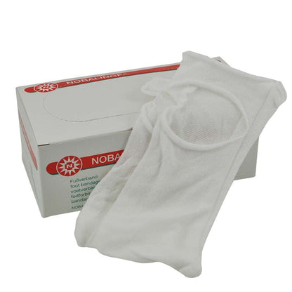 Weißer Polyamid-Fertigverband, elastisch, für Finger/Fuß/Kopf neben Packung
