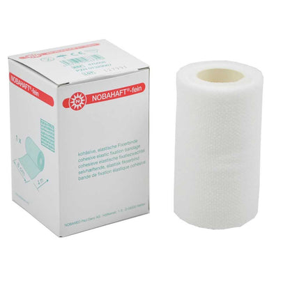 Nobahaft®-fein kohäsive Fixierbinde, weiße glatte Rollenbandage, mit Kartonverpackung