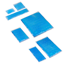 Set Gel-Kompressen, blaue rechteckige Pads für Kalt/Warm, mikrowellengeeignet