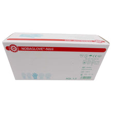 NOBAGLOVE®-Nitril Nitrilhandschuhe (blau) in Kartonverpackung, Oberseite