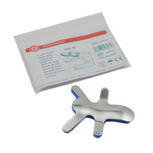 NOBARIGID® Fingerschiene (offen) mit grauem Stützteil und blauen Polstern