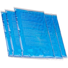 Mikrowellengeeignete Gel-Kühl-/Wärmekompresse, blaue Beutel, 21×38 cm, 5er-Set