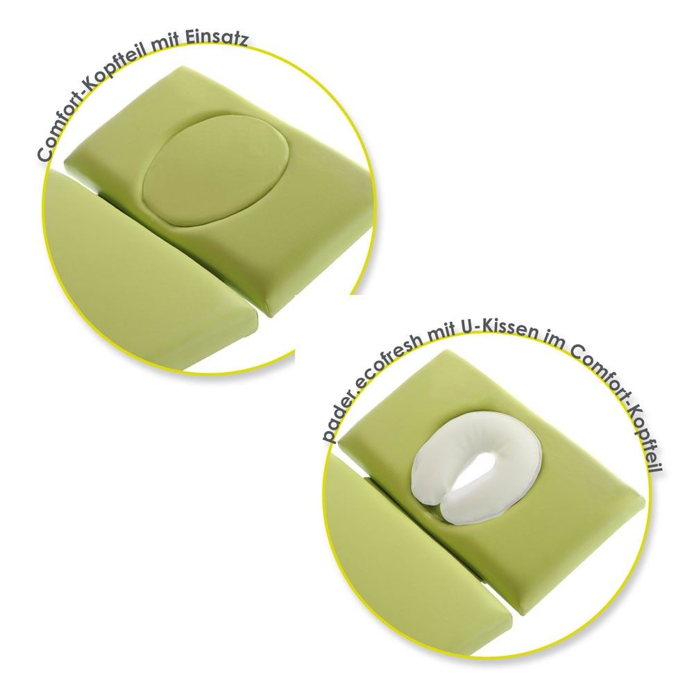 Pader eco fresh Kopfteil mit U-Kissen-Detail, Armauflagen, gepolstert, hellgrün