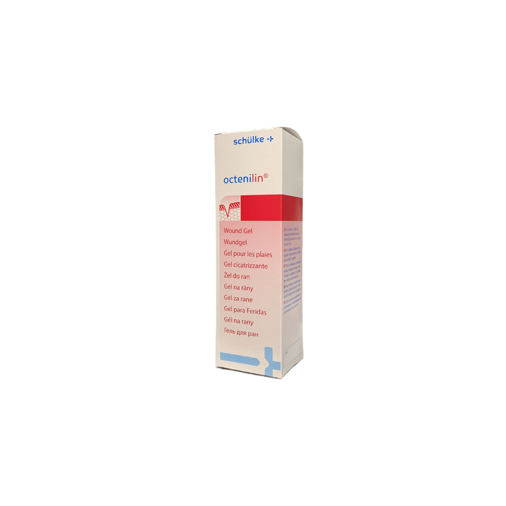 Wundgel-Tube schülke+ octenilin® mit Etikett, seitliche Ansicht, 250 ml