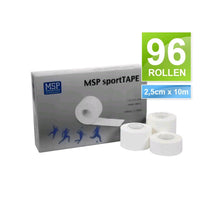 MSP sportTAPE Sporttape, weiße Rollen, 2,5 cm x 10 m, 96er Pack