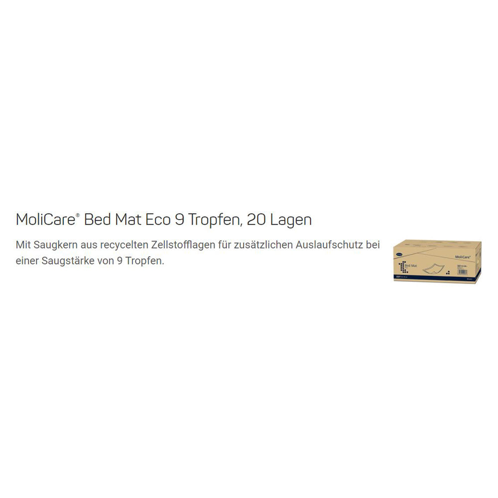 MoliCare Bed Mat Eco Inkontinenzunterlagen, 9 Tropfen, 20 Lagen