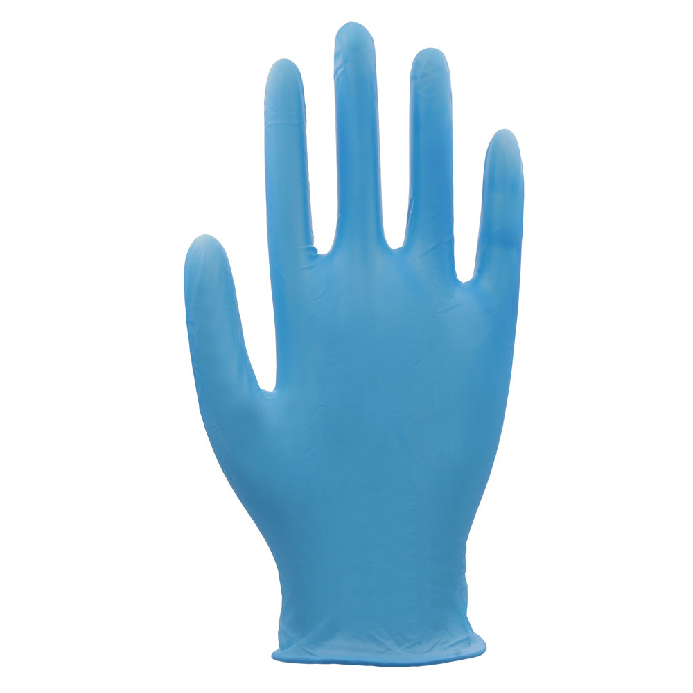 Blauer Einmal-Vitrilhandschuh, rechte Hand, puderfrei