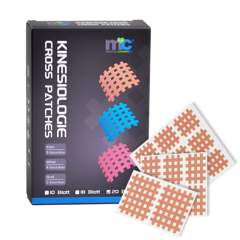 Beige Gittertape-Patches in Kreuzform, 18 Stück