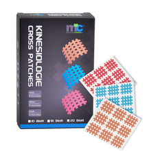 Gittertapes Cross Patches in Box, pinke und blaue Pflaster 2,7×2,1 cm