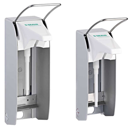 Wandspender Plus, geöffnet von der Seite: Dosierpumpe und Halter sichtbar