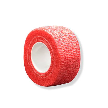 Kohäsives Fingertape, rot mit Klebe-Kern, 2,5 cm x 4,5 m