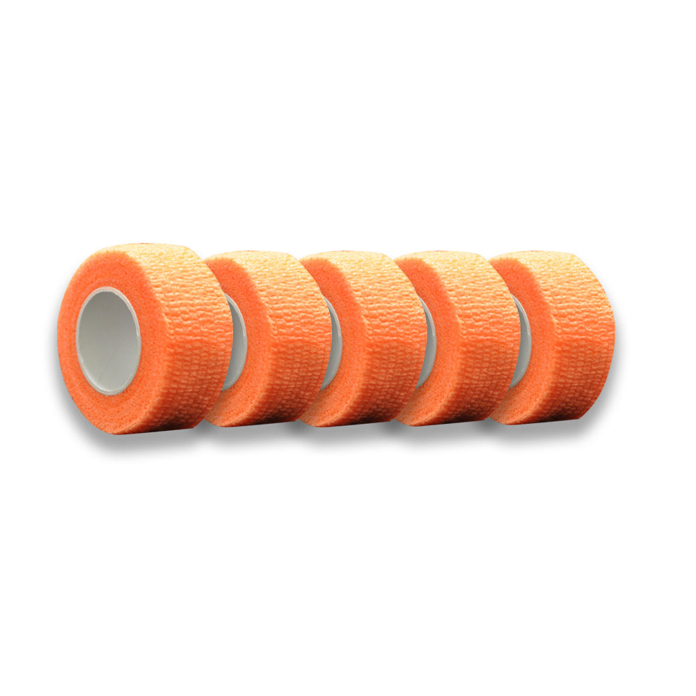 Kohäsives Fingertape, orange, 2,5 cm x 4,5 m, mehrere Lagen aufgerollt