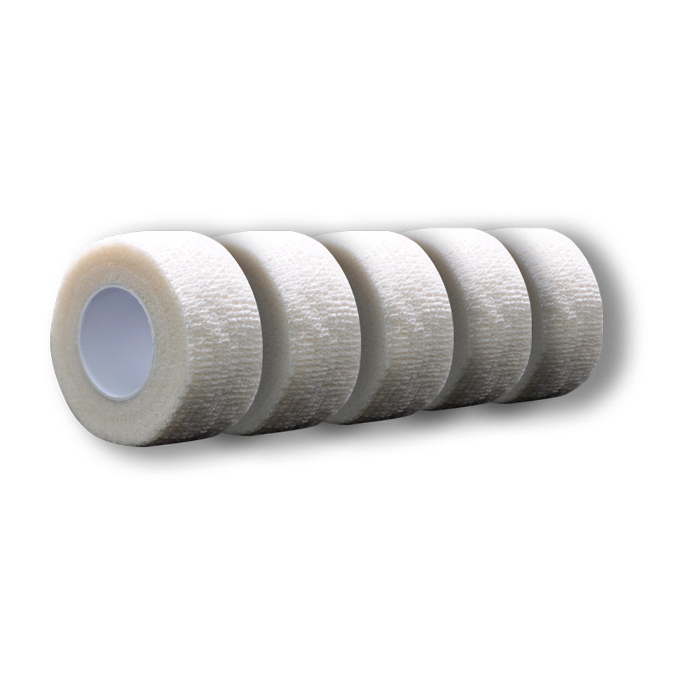 Kohäsives Fingertape, weiß, 2,5 cm x 4,5 m, mehrere Lagen aufgerollt