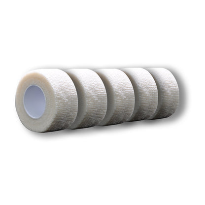 Kohäsives Fingertape, weiß, 2,5 cm x 4,5 m, mehrere Lagen aufgerollt