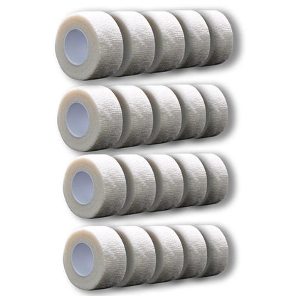 MC24® Fingertape 2,5 cm x 4,5 m, weiß/dunkelgrau, kohäsiv, Rollen im Set