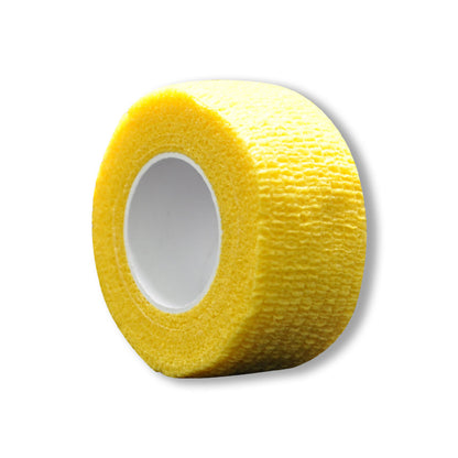 Kohäsives Fingertape, gelbe Rolle mit klebender Textiloberfläche
