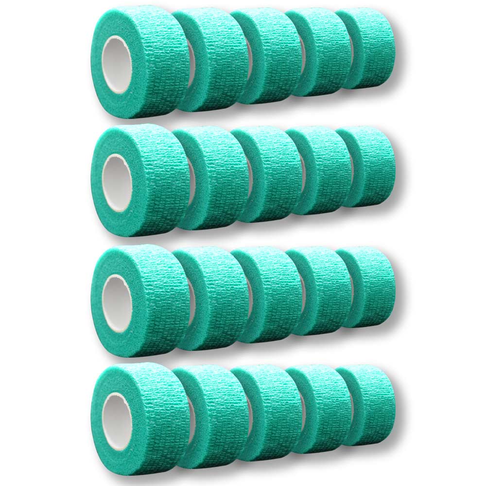 MC24® Fingertape 2,5 cm x 4,5 m, türkis, kohäsiv, Rollen im Set