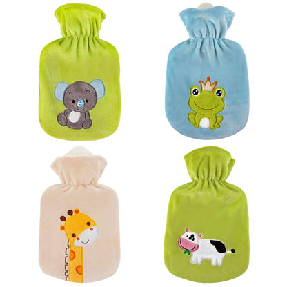 Wärmflasche mit Velourbezug in Grün mit Koala-Motiv
