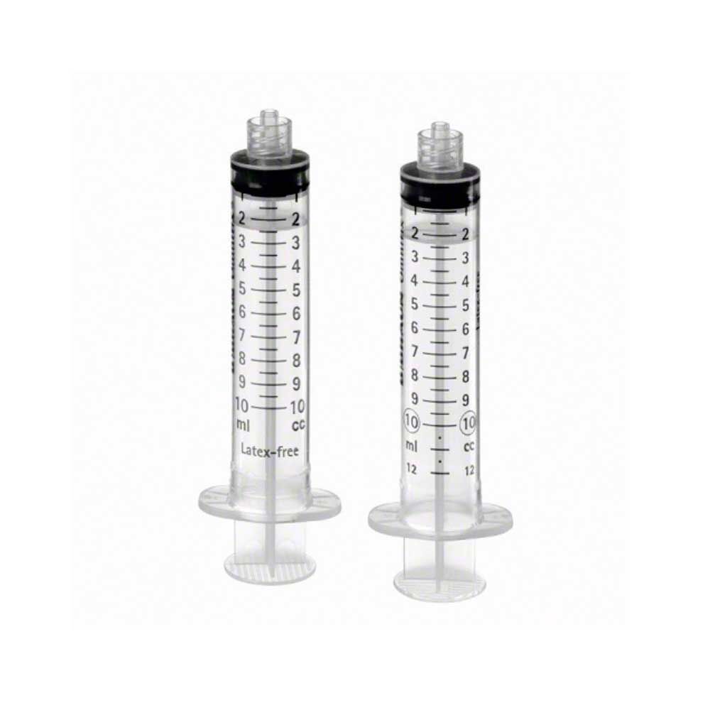 Transparente Einmalspritzen mit ablesbarer Skala ml/cc, schwarzer Kolbenring, latexfrei