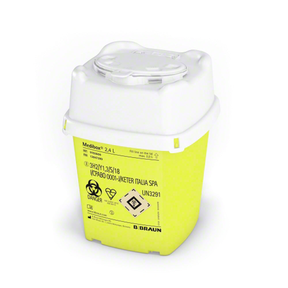 B.Braun Medibox® Entsorgungsbehälter gelb/weiß mit Deckel, 2,4 l
