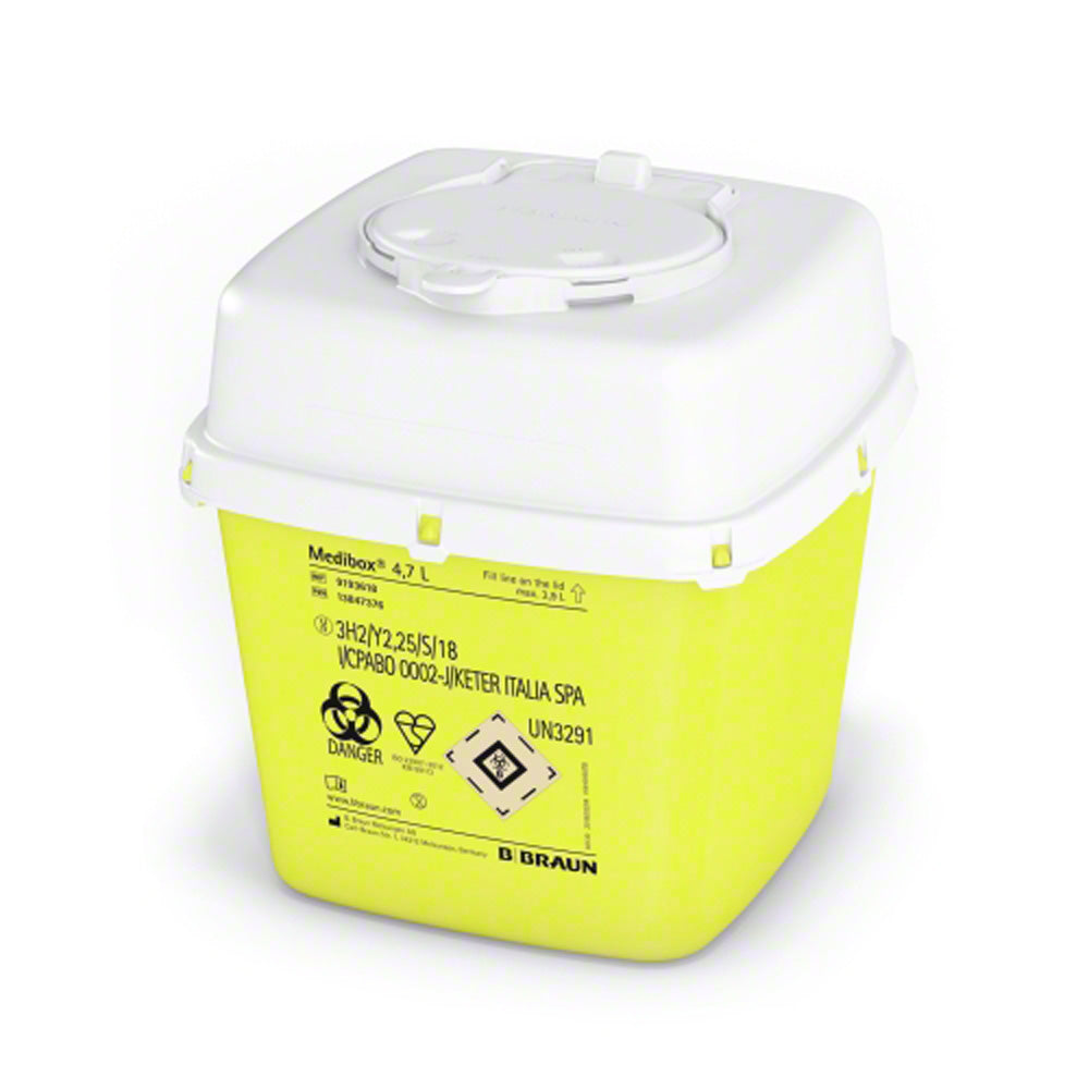 B.Braun Medibox® Entsorgungsbehälter gelb/weiß mit Deckel, 4,7 l