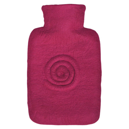 Hugo Frosch Klassik-Wärmflasche mit Filzbezug pink, gedrehte Spirale