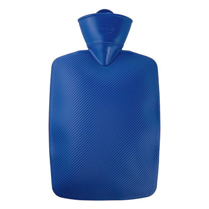 Hugo Frosch Klassik Wärmflasche 1,8 l mit Lamellenstruktur, blau