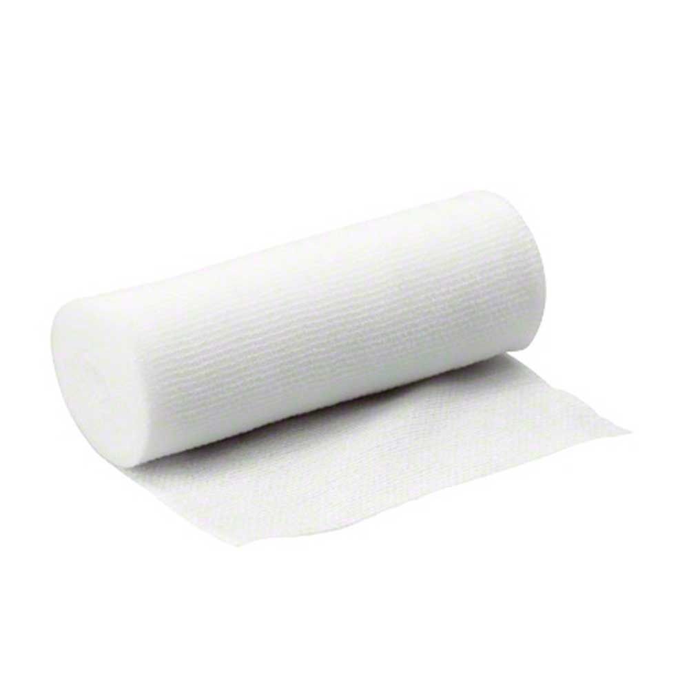 Elastischer Fixierverband als Rolle, weiß, mit langem Bandstreifen