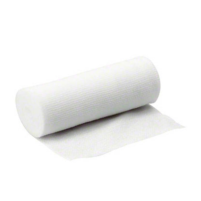 Elastischer Fixierverband-Rolle, weiß, mit flach ausliegendem Bandstreifen