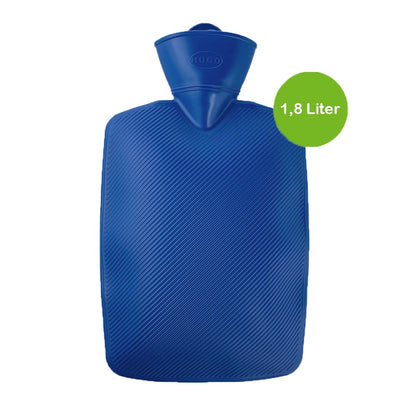 Hugo Frosch Klassik Wärmflasche 1,8 l, Lamelle, blau