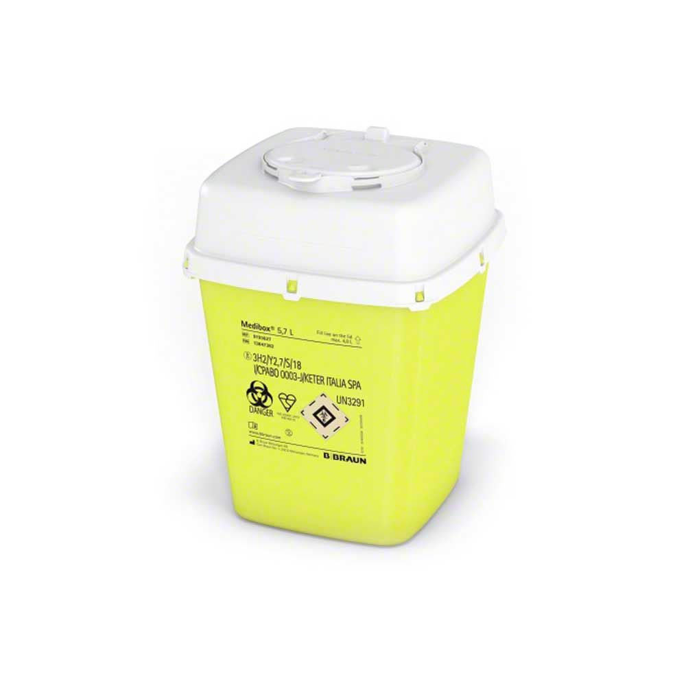 B.Braun Medibox® Entsorgungsbehälter gelb/weiß mit Deckel, 5,7 l
