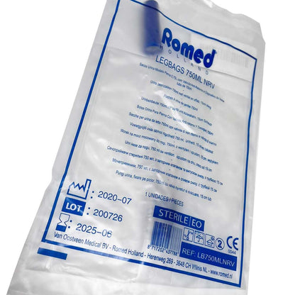 Romed Etikett auf steriler Verpackung: Urinbeutel 750 ml