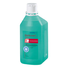 Händedesinfektionsmittel Desderman® in türkisfarbener Flasche mit weißem Drehverschluss
