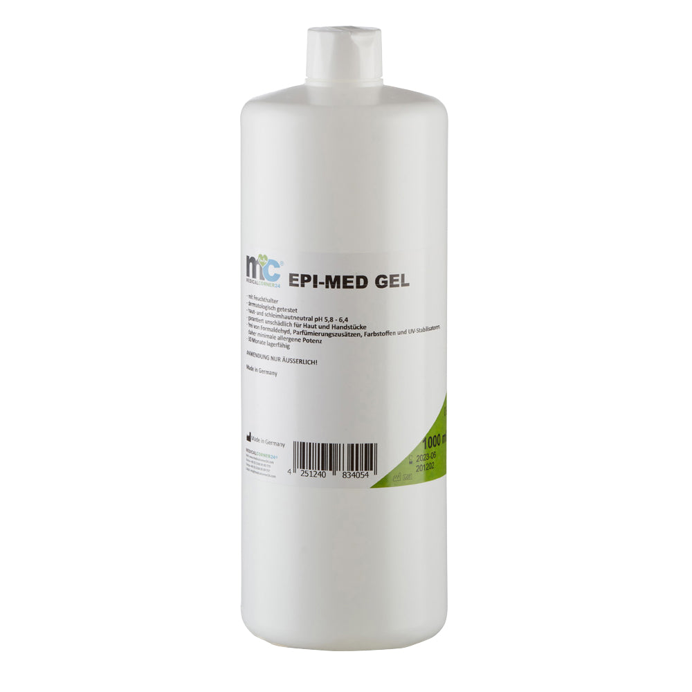 IPL-Kontaktgel EPI-MED GEL, Flasche mit grünem Hinweisbereich und weißem Deckel