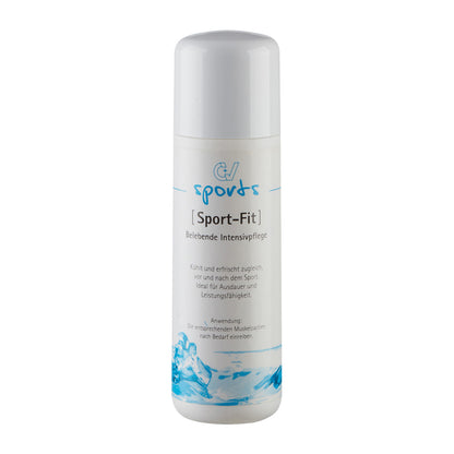 Sport-Fit Intensivpflege Flasche mit weißem Deckel und blauem Wasser-Design