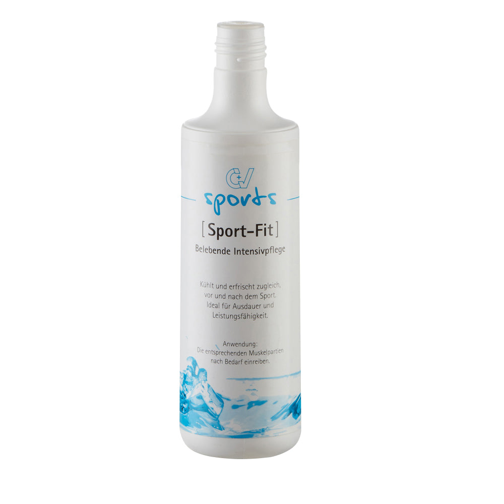 Sport-Fit Intensivpflege 200-ml-Flasche mit weißem Deckel und blauem Spritzdesign