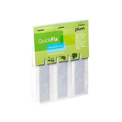 QuickFix Pflasterrefill (plum) Variante „detectable long“ mit durchsichtigem Sichtbeutel