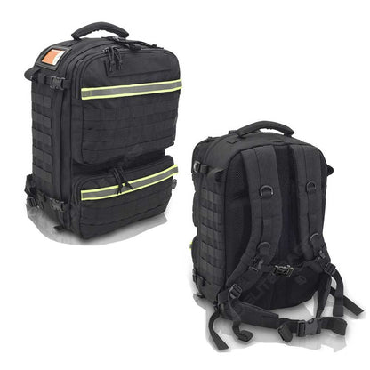 Notfallrucksack ELITE BAGS PARAMED-S EVO 32,5L, schwarz, Rückansicht mit Tragegurten