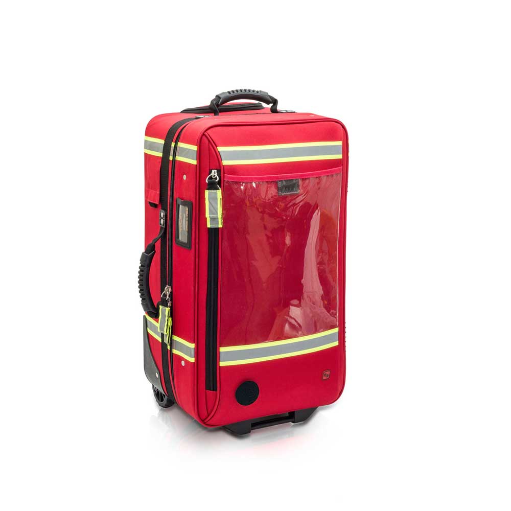Trolley-Beatmungstasche ELITE BAGS Emerair´s, rot, mit transparenter Frontabdeckung