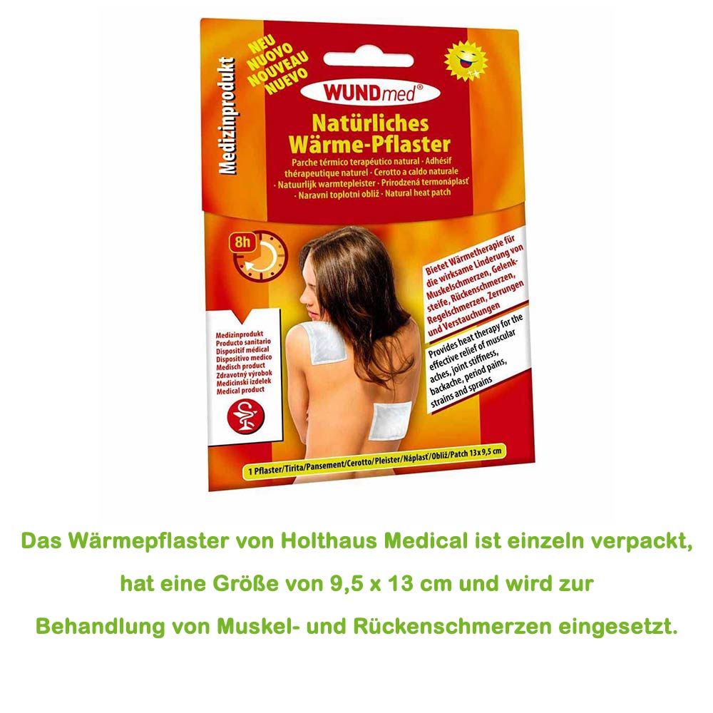 Holthaus Medical Wärmepflaster 9,5x13 cm, Kartonverpackung mit Informationsbereich