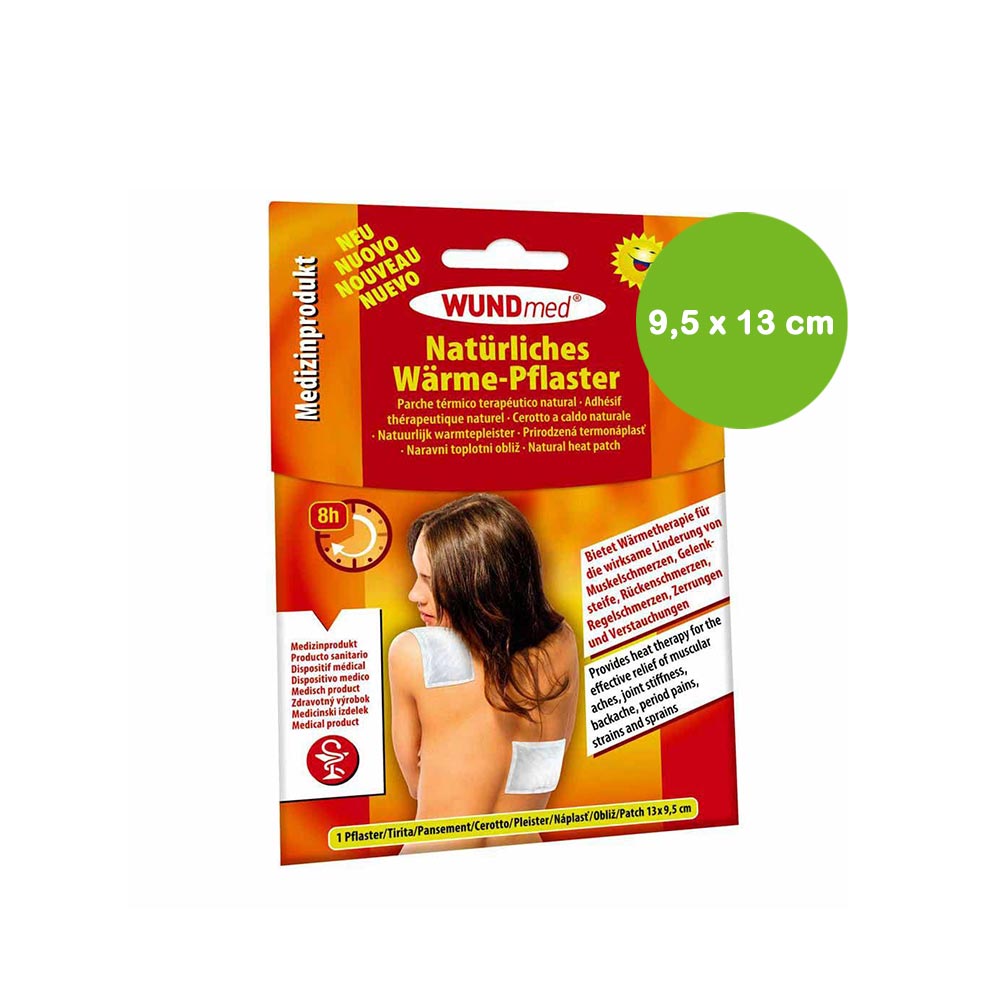 Holthaus Medical Wärmepflaster 9,5x13 cm: Verpackung mit grünem Größen-Label