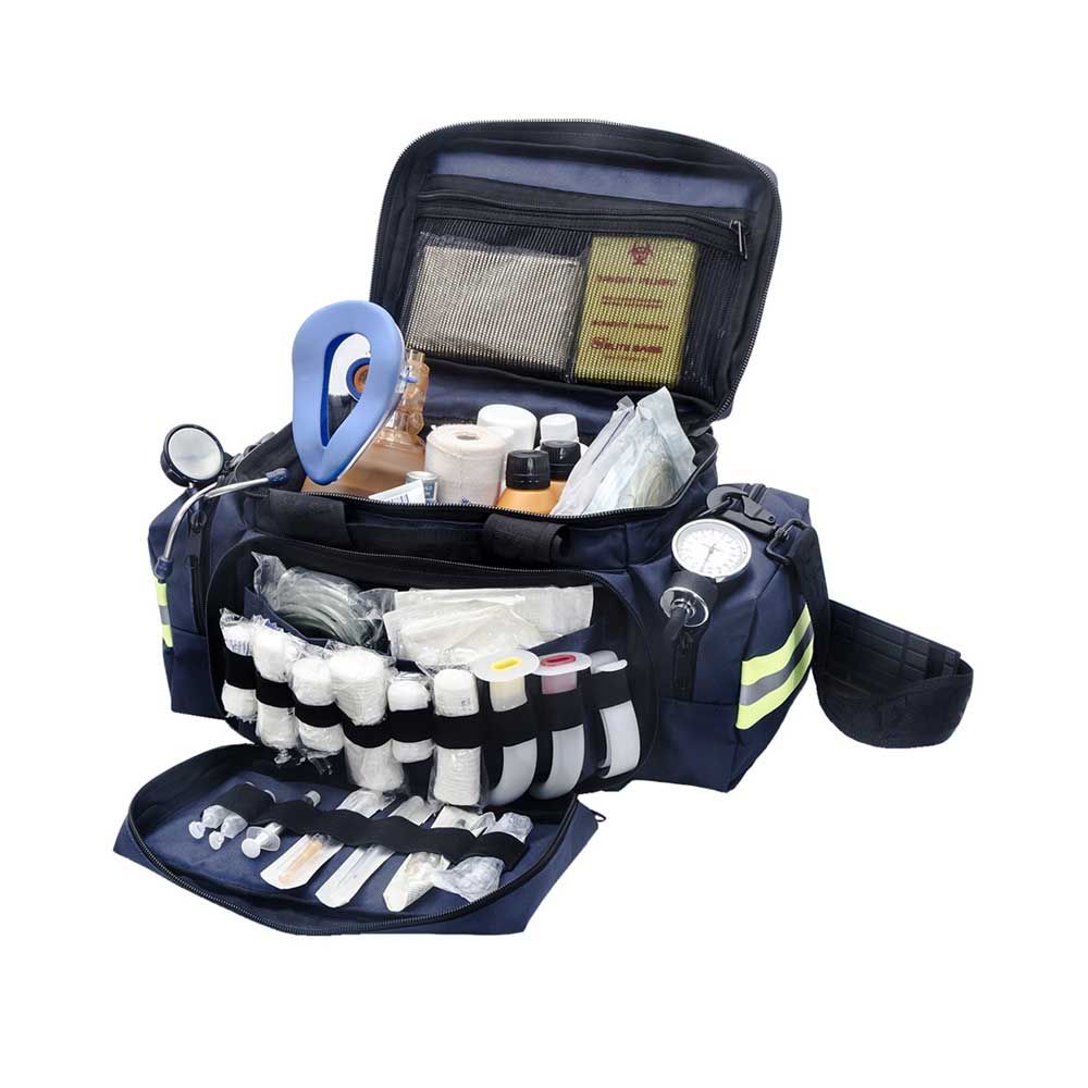 ELITE BAGS Notfalltasche LIGHT BAG, 17 l, geöffnet mit medizinischem Inhalt und Fächern